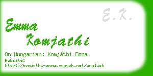 emma komjathi business card