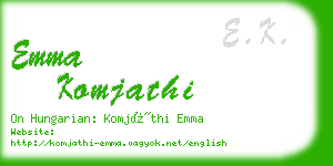 emma komjathi business card